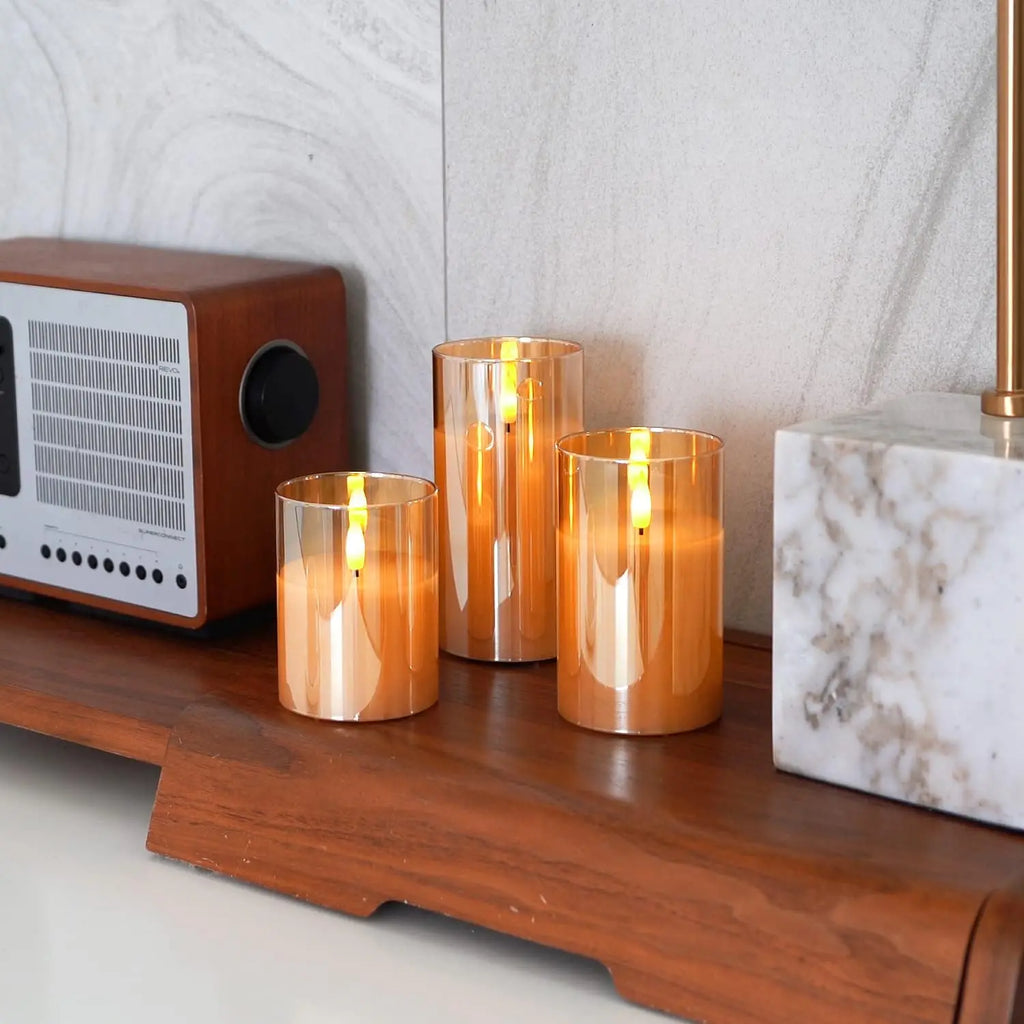 LED Flameless Candles with Remote Timer Realistic Flickering Flame Acrylic Candle Battery Powered for Christmas Wedding Decor
