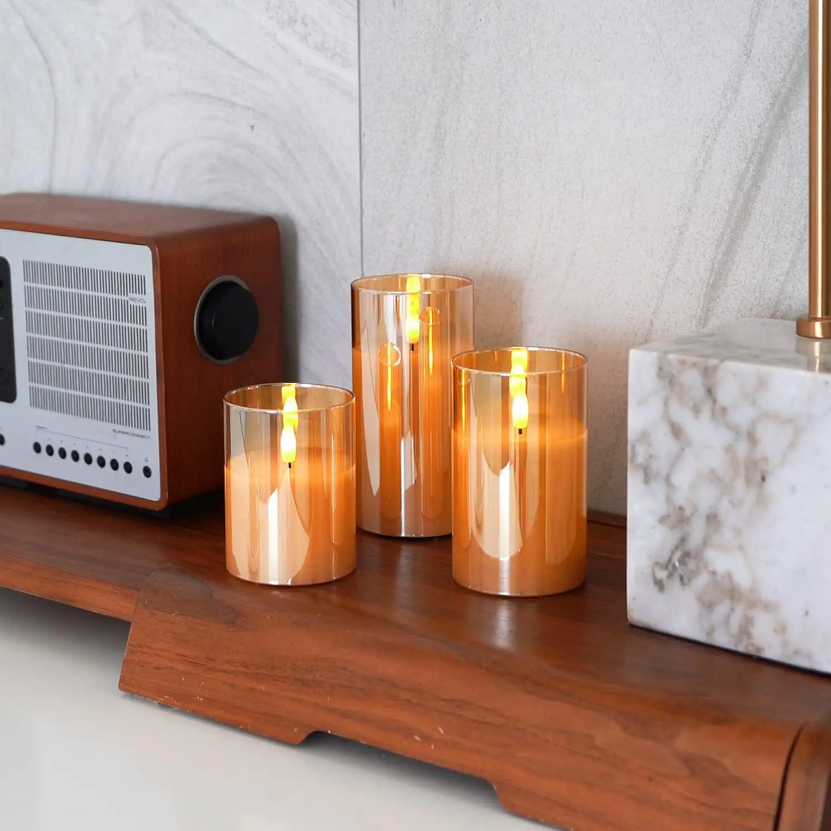 LED Flameless Candles with Remote Timer Realistic Flickering Flame Acrylic Candle Battery Powered for Christmas Wedding Decor