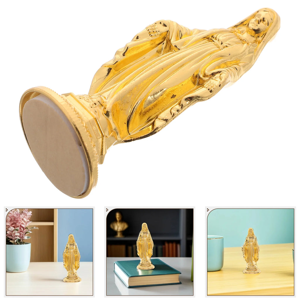 Blessed Virgin Mary Statue Desktop Ornaments Zinc Alloy  Christmas Marian Figurine Catholic Sculpture Holy Goddess Miniature