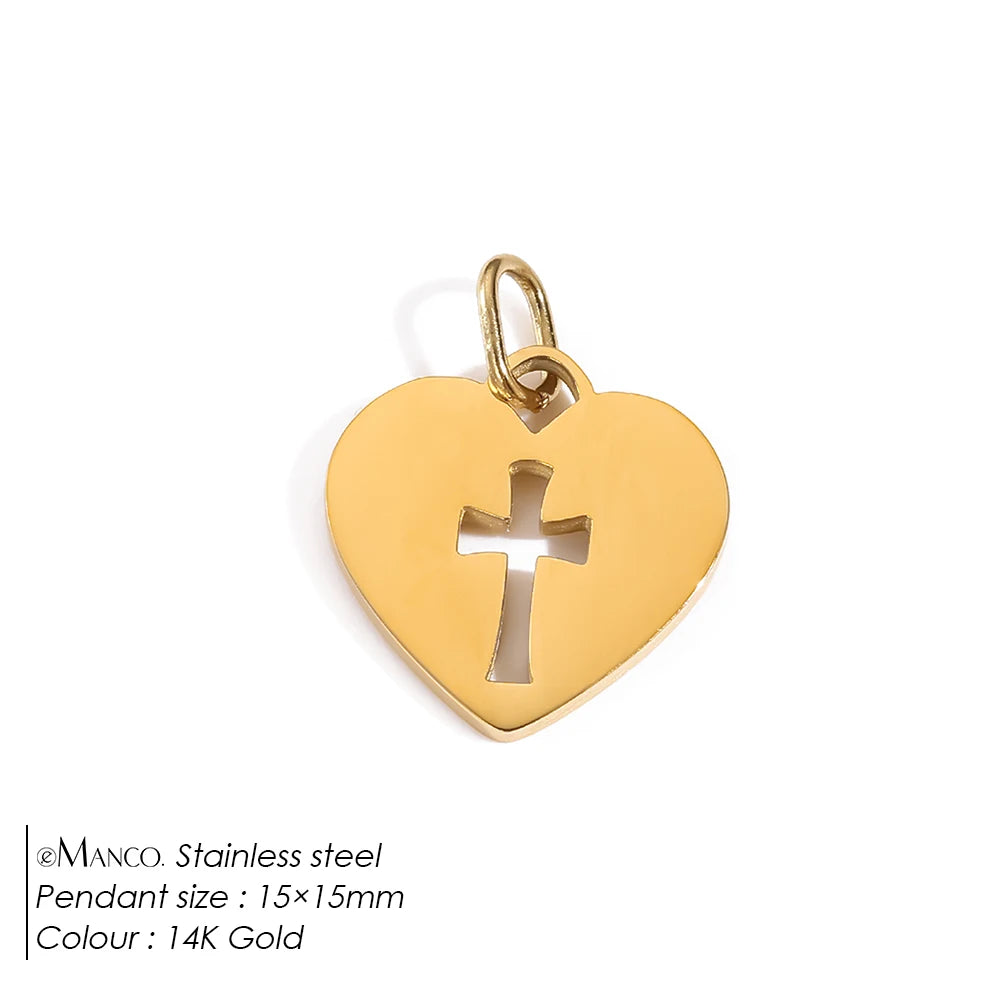 eMancoStainless Steel Cross Charm Pendants For Bracelet Necklace Jewelry Accessories Diy Jewelry Making 48 Hours Shipping