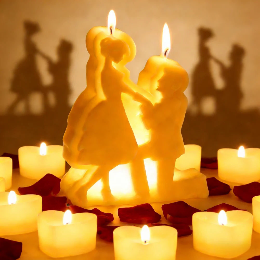 Valentine's Day Gift DIY Couple Aromatherapy Candle Making Silicone Mold Wedding Plaster Clay Crafts Romantic Ornaments Mold