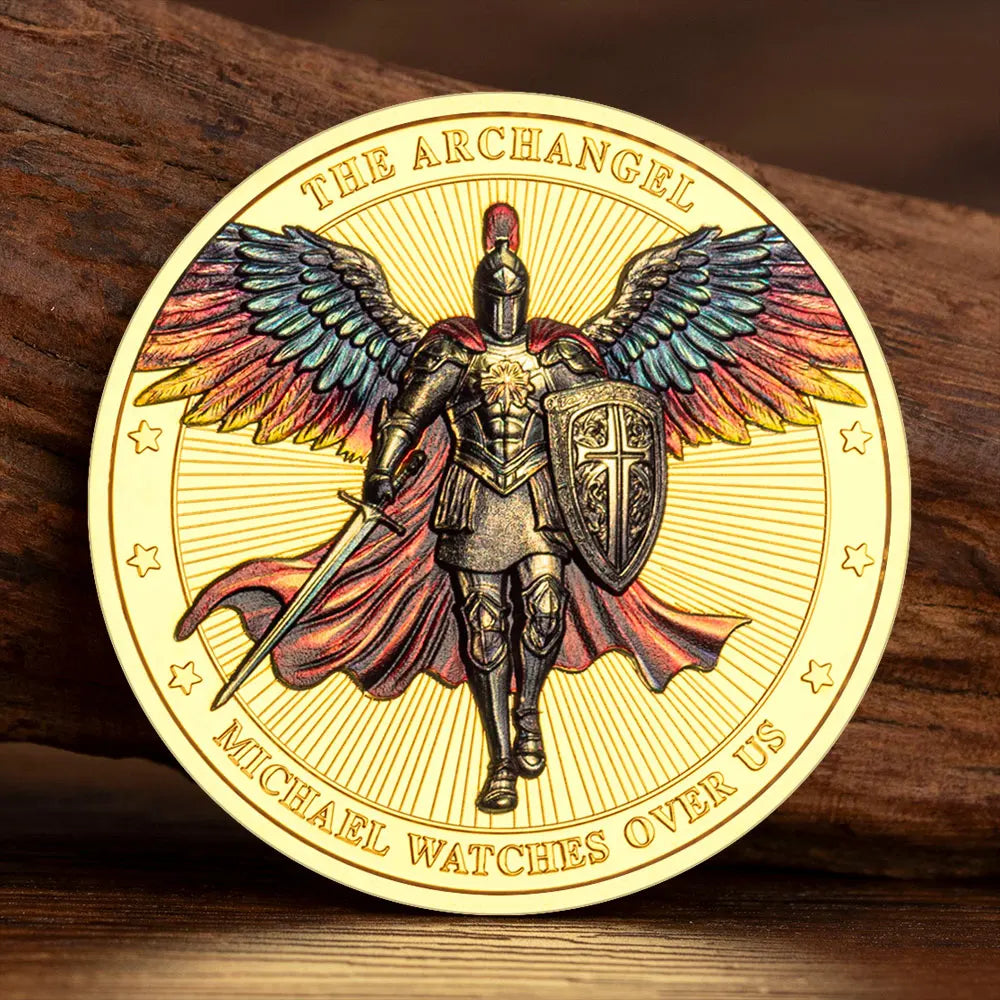 Gold/Silvery Plated Thank You Archangel Michael Challenge Medal Firefighter Coin Special Gift Military Collectible Coins
