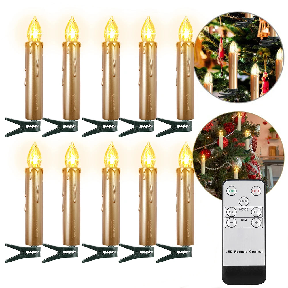 LED Candle Realistic Flickering Flame with Remote Timer Golden for Christmas Gift Set Home Decor Centerpiece Wedding Viral Decor