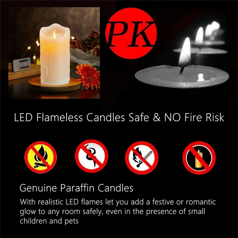 LED Candles, Flickering Flameless Candles,Rechargeable Candle, Real Wax Candles with Remote Control,12.5cm
