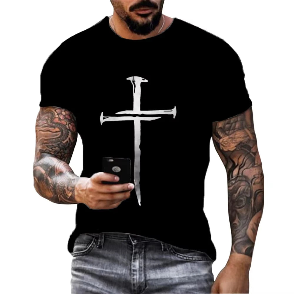 Christ Jesus Men's T-Shirt 3d Print Short Sleeve Harajuku Vintage Top Men T Shirts Summer Women Tshirt Clothing Kid Tshirt Y2k