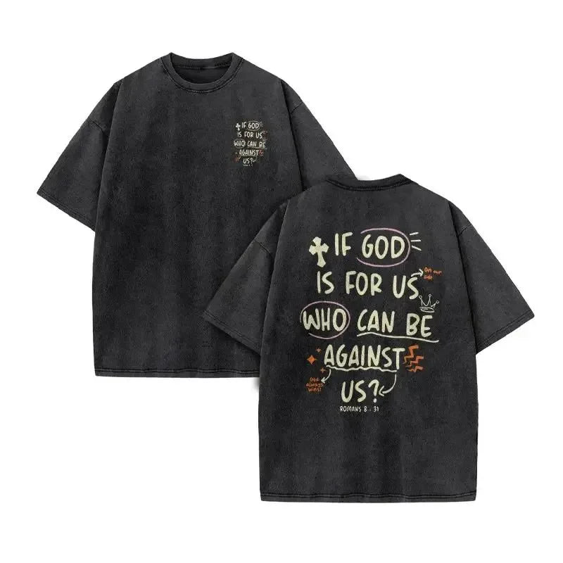 2025 Christian Men Women Washed Graphic Print T Shirt Version Casual T Shirt Cotton Christian Vintage T Shirt Harajuku Style