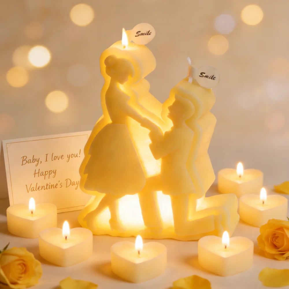 Valentine's Day Gift DIY Couple Aromatherapy Candle Making Silicone Mold Wedding Plaster Clay Crafts Romantic Ornaments Mold