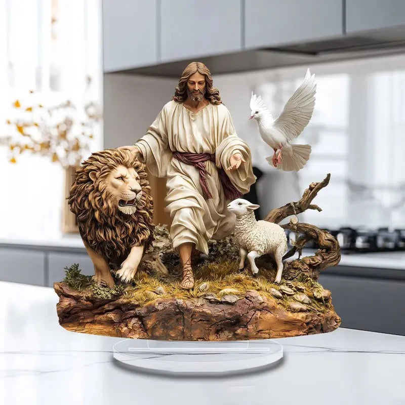 Table Home Statue Decoration Christian Religion Decor 2d Flat Acrylic Figurines For Figurine,Home,Table Ornament Decorations