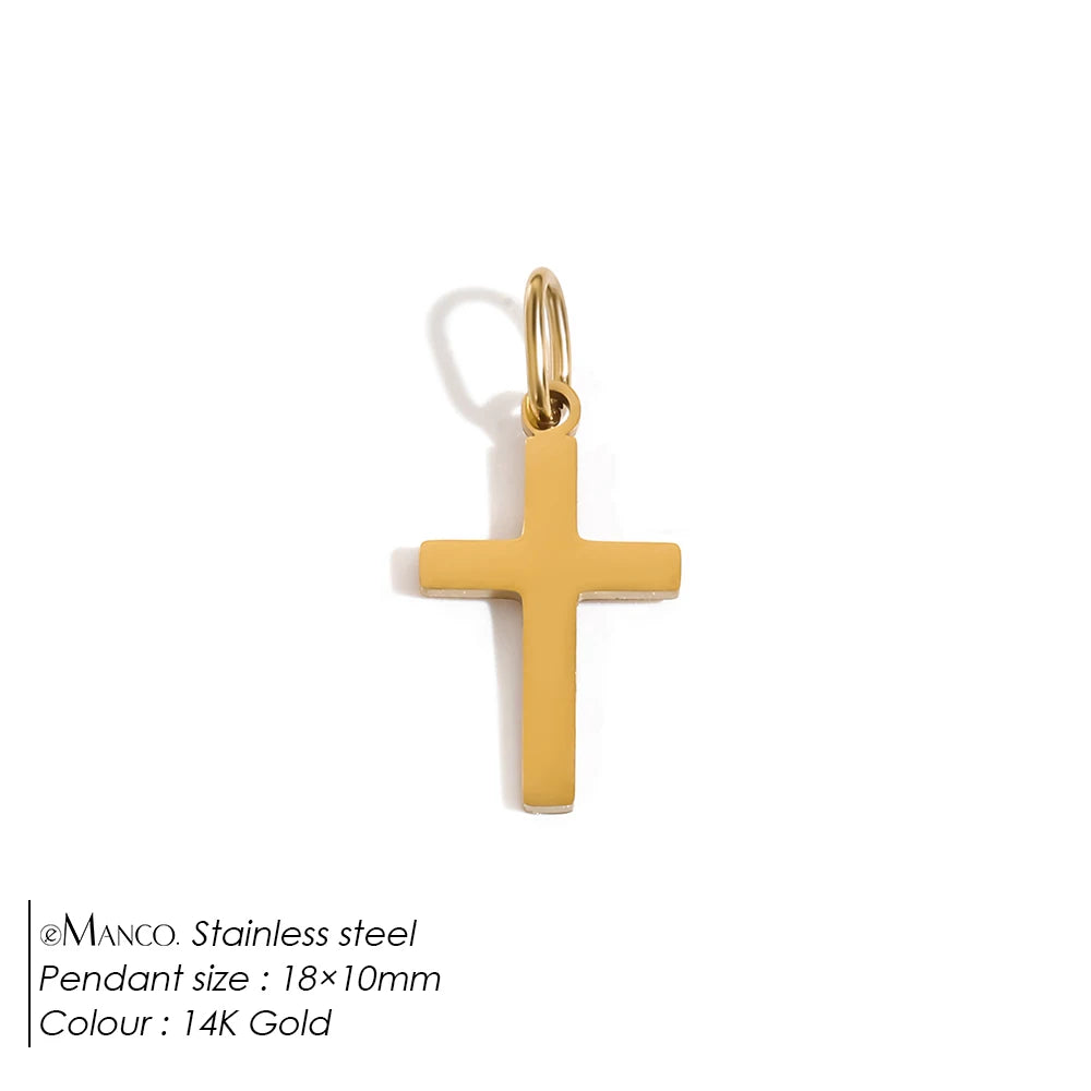 eMancoStainless Steel Cross Charm Pendants For Bracelet Necklace Jewelry Accessories Diy Jewelry Making 48 Hours Shipping