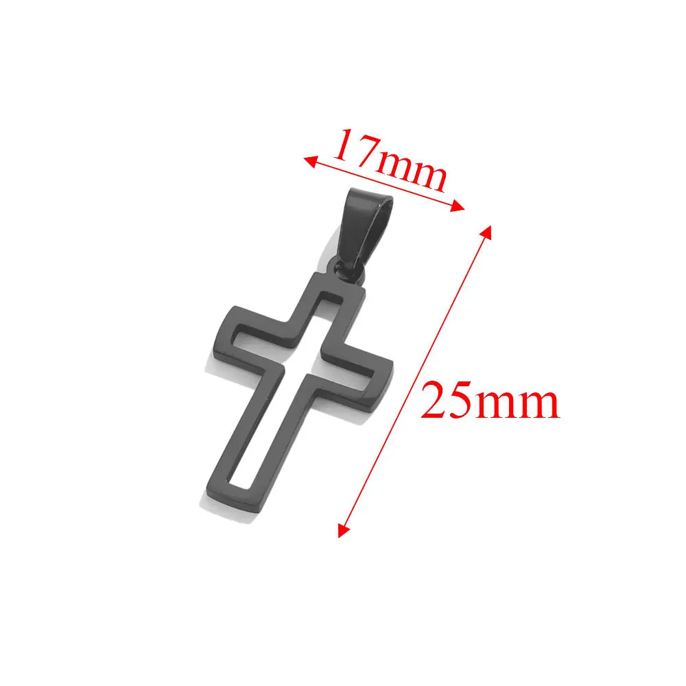 5pcs Stainless Steel Large Cross Charms For Jewelry Makings DIY Cross Necklace Pendants Jewelry Finding Religious Amulet Pendant