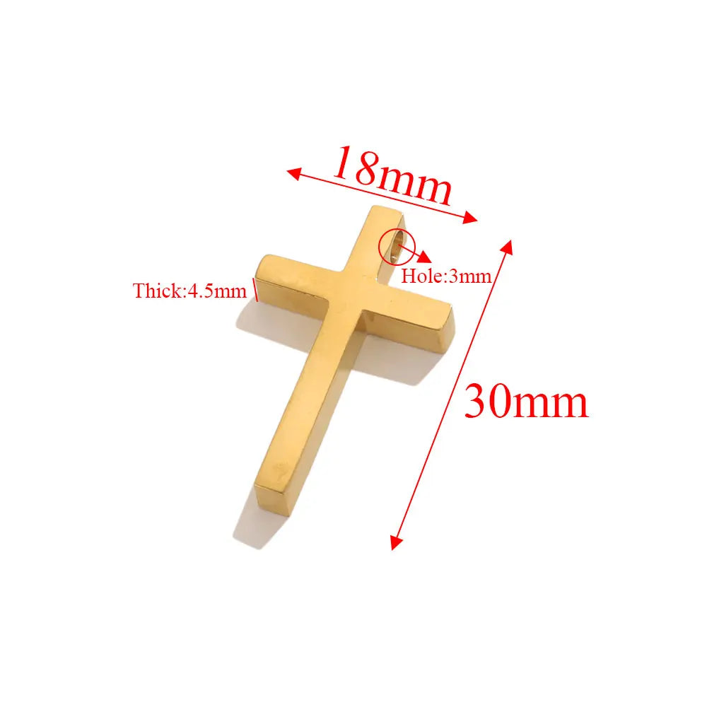 5pcs Stainless Steel Large Cross Charms For Jewelry Makings DIY Cross Necklace Pendants Jewelry Finding Religious Amulet Pendant