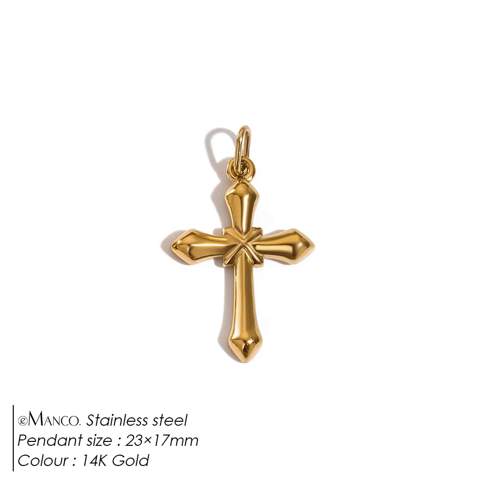 eMancoStainless Steel Cross Charm Pendants For Bracelet Necklace Jewelry Accessories Diy Jewelry Making 48 Hours Shipping