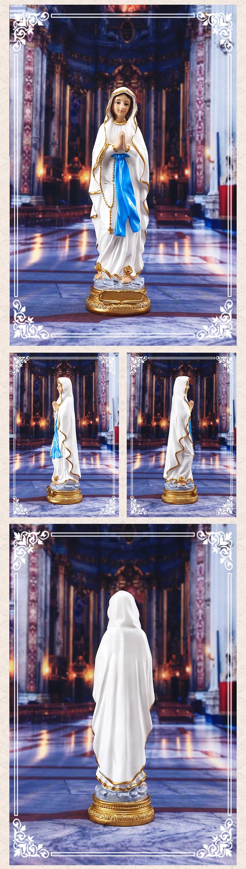 Jesus Statues/ Virgin Mary Figurine Sculpture Christian Wedding Gift Xmas Desktop Display Decors Renaissance Collection Gifts