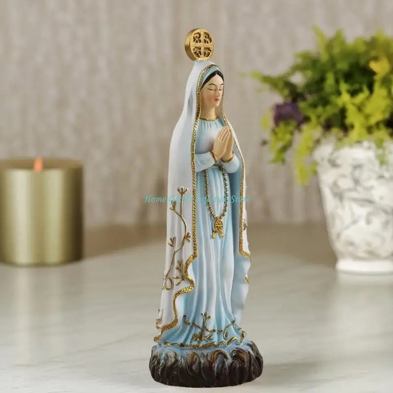E74E Virgins Marys Resins Figurine Christian Gift Statues Sculptures Home Decoration Ornament Statue