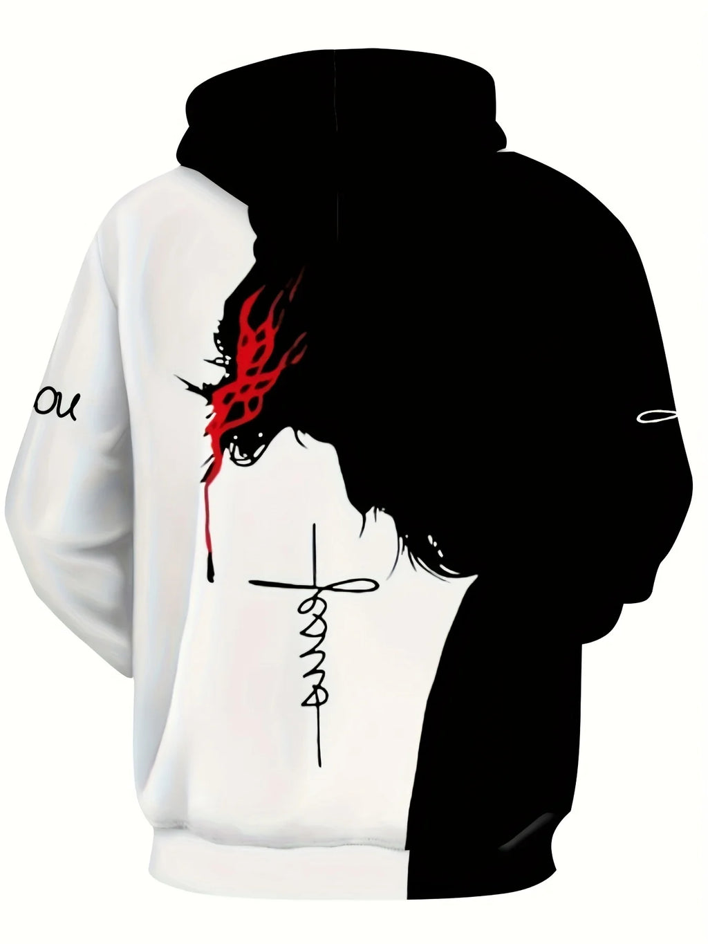 The new men's hoodie for the autumn of 2025 features a casual fashionable and sporty 3D Christ Jesus pattern print