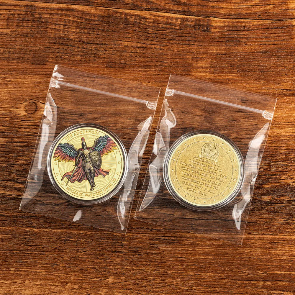 Gold/Silvery Plated Thank You Archangel Michael Challenge Medal Firefighter Coin Special Gift Military Collectible Coins