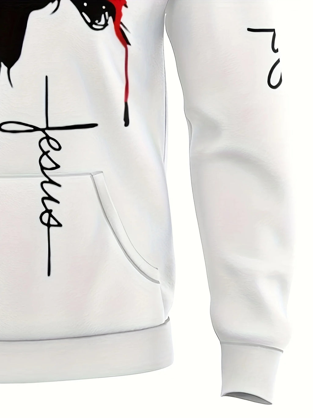 The new men's hoodie for the autumn of 2025 features a casual fashionable and sporty 3D Christ Jesus pattern print