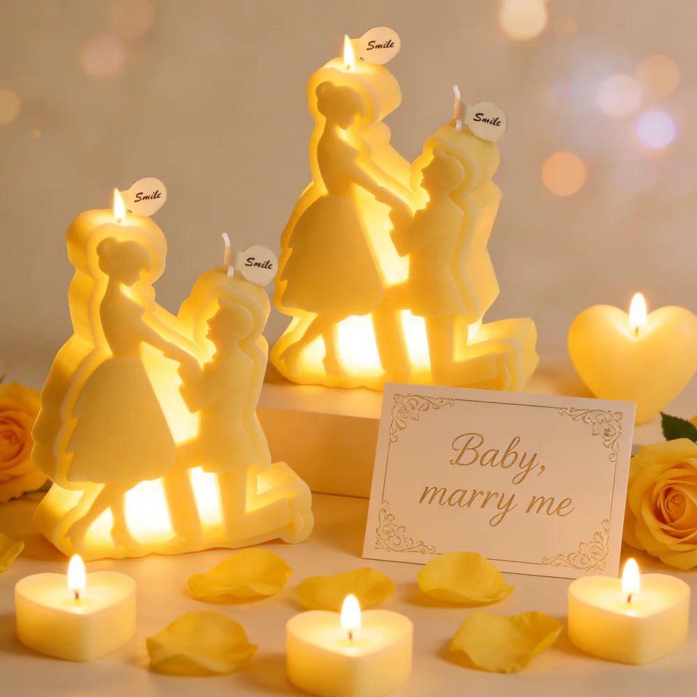 Valentine's Day Gift DIY Couple Aromatherapy Candle Making Silicone Mold Wedding Plaster Clay Crafts Romantic Ornaments Mold