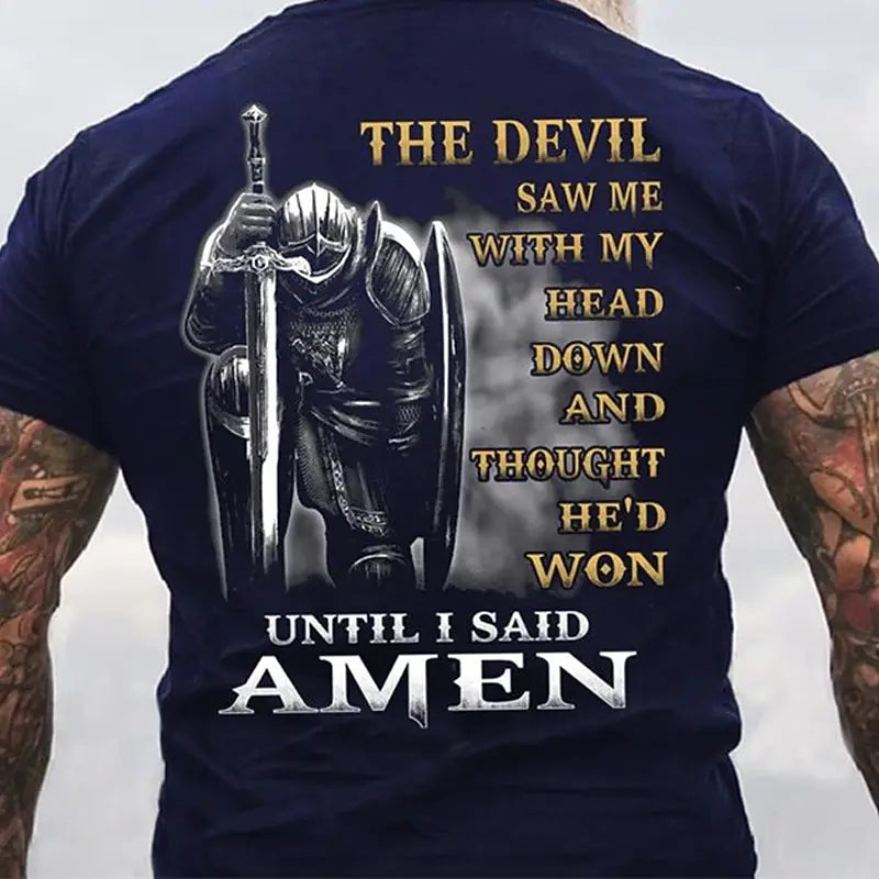 Men Templar Cross Letter T Shirt Graphic Tee Christian T Shirts 3D Print Vintage Fashion Designer Street Casual Daily Clothing