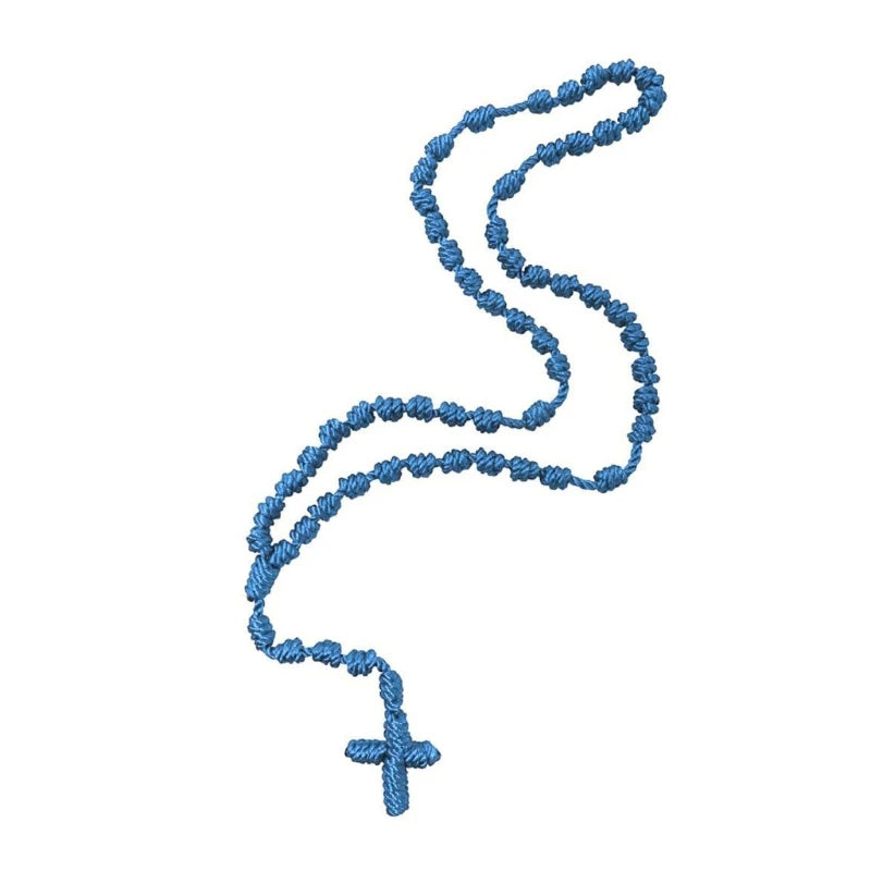 Sturdy Handwoven Crossing Knot Rosary Necklace for Spiritual Trendy Women Ladies