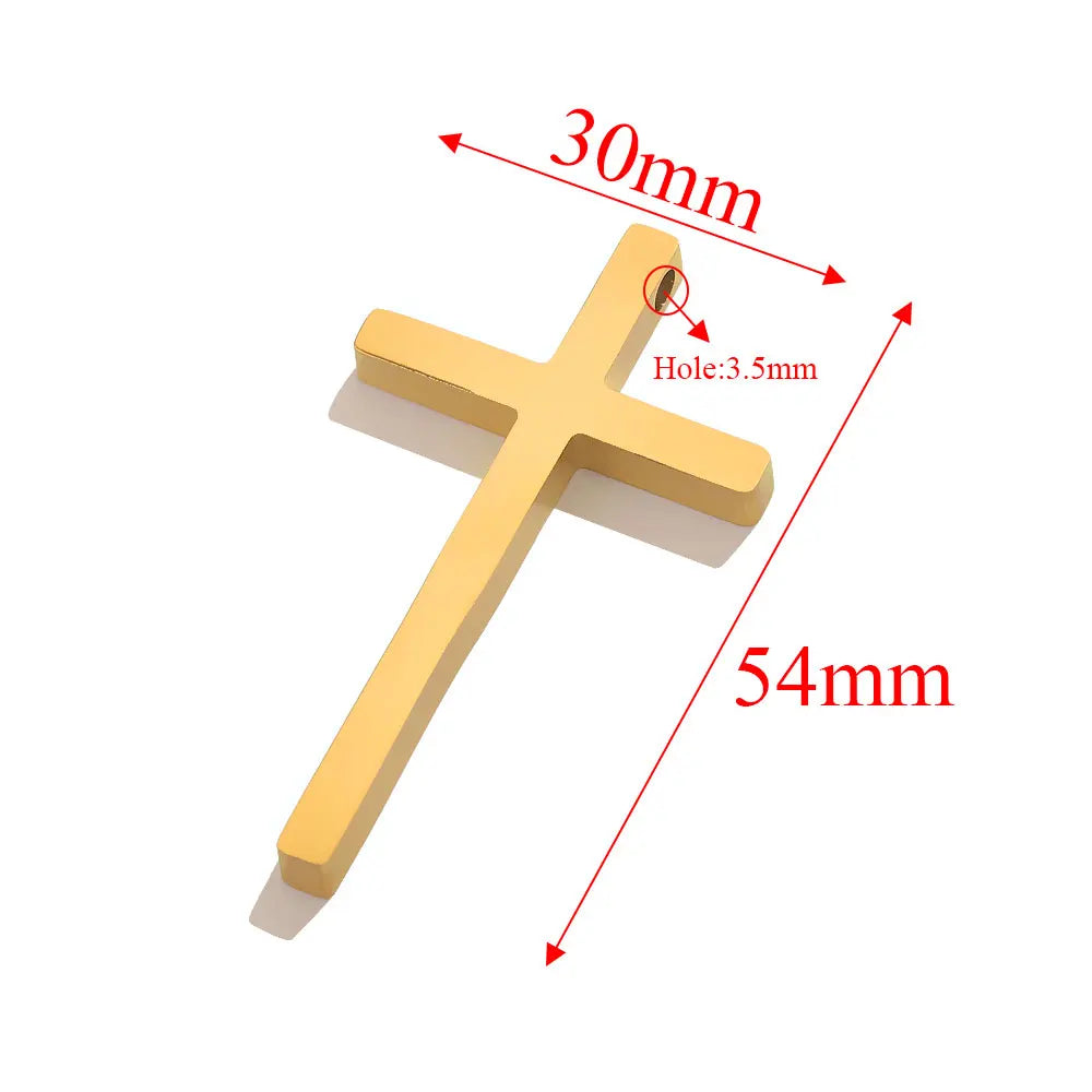 5pcs Stainless Steel Large Cross Charms For Jewelry Makings DIY Cross Necklace Pendants Jewelry Finding Religious Amulet Pendant