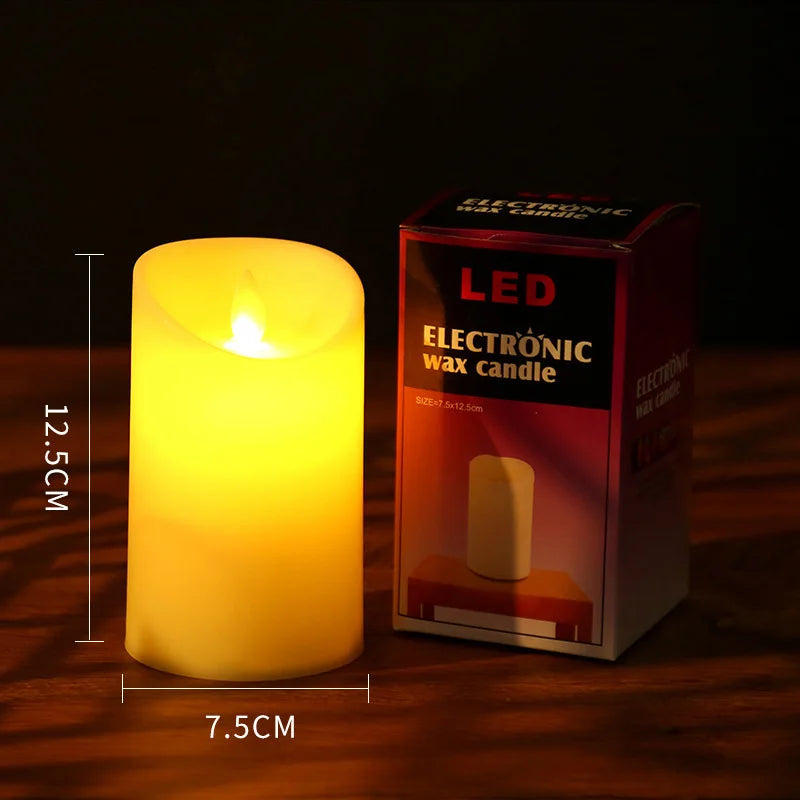 Flameless LED Candle Warm glowing decorative electric candles Home Christmas decorative candles for Ramadan Eid Xmas Party Decor
