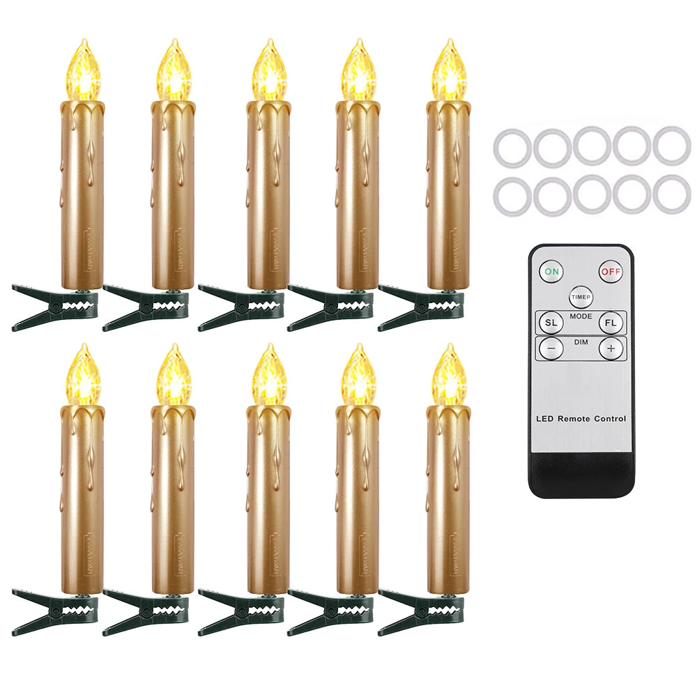 LED Candle Realistic Flickering Flame with Remote Timer Golden for Christmas Gift Set Home Decor Centerpiece Wedding Viral Decor