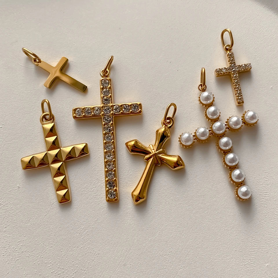 eMancoStainless Steel Cross Charm Pendants For Bracelet Necklace Jewelry Accessories Diy Jewelry Making 48 Hours Shipping