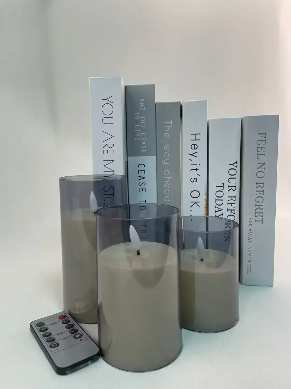 LED Flameless Candles with Remote Timer Realistic Flickering Flame Acrylic Candle Battery Powered for Christmas Wedding Decor