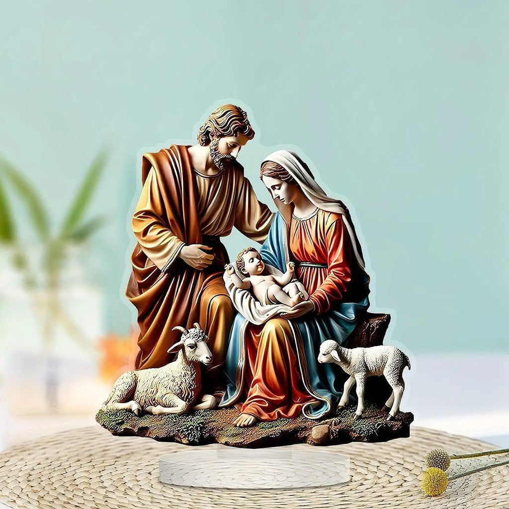 Virgin Mary and Jesus Statue Holy Family Statues Religious Decorative Christmas