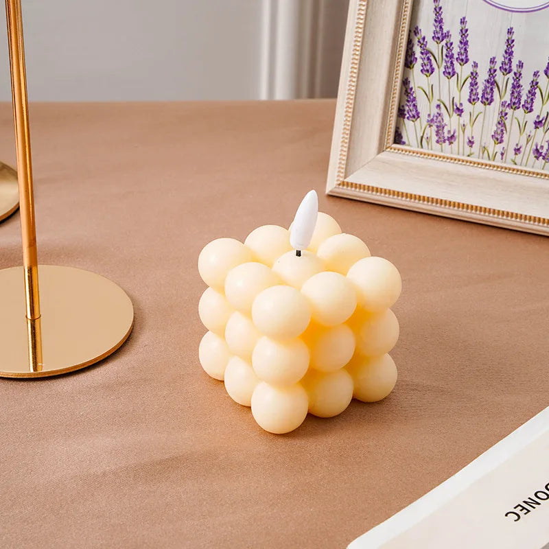 safe flameless Electronic candle Christmas wedding party luxury Led candles with batteries home decoration fake cube candles
