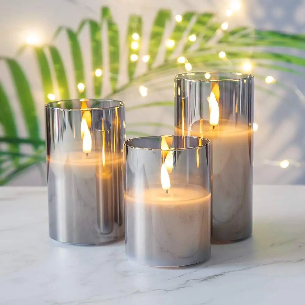LED Flameless Candles with Remote Timer Realistic Flickering Flame Acrylic Candle Battery Powered for Christmas Wedding Decor