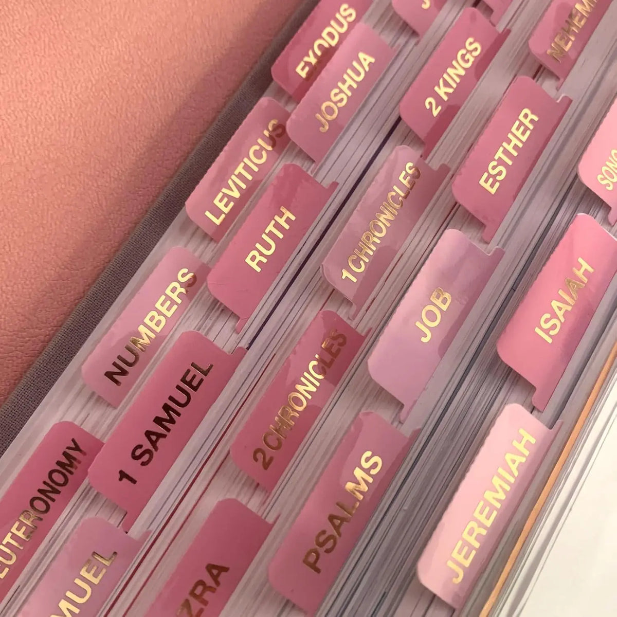Pink Bible Tabs Large Print Laminated Bible Tabs for Women and Men Easy to Read Bible Book Tabs for Study Bible Index Tabs