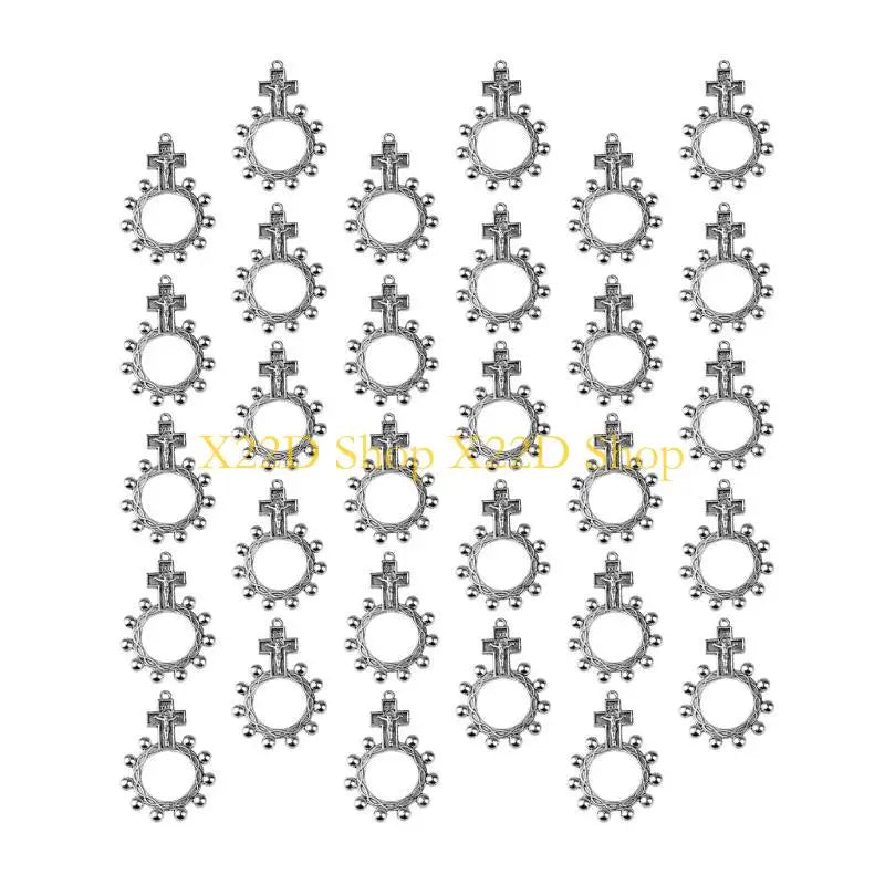X22D Religious Finger Rosary Rings,30Piece for Worship& Gifting For Baptisms Gift