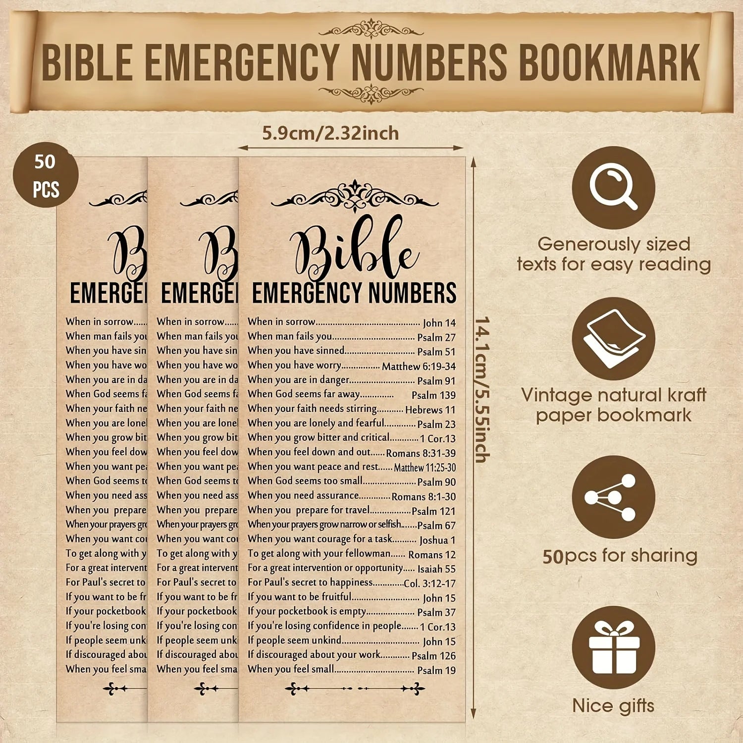 50/100pcs Bible Emergency Number Bookmarks Christian Gifts Religious Bible Verse Bookmarks Christian Bookmarks