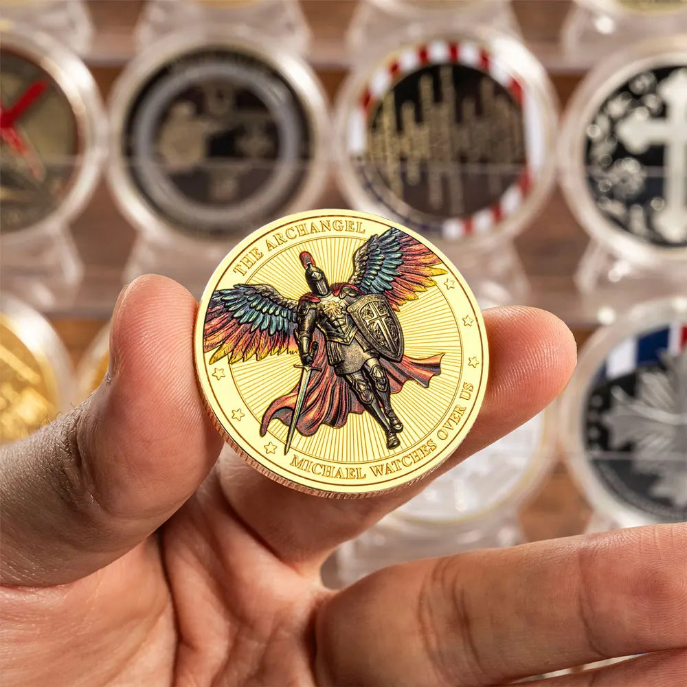 Gold/Silvery Plated Thank You Archangel Michael Challenge Medal Firefighter Coin Special Gift Military Collectible Coins