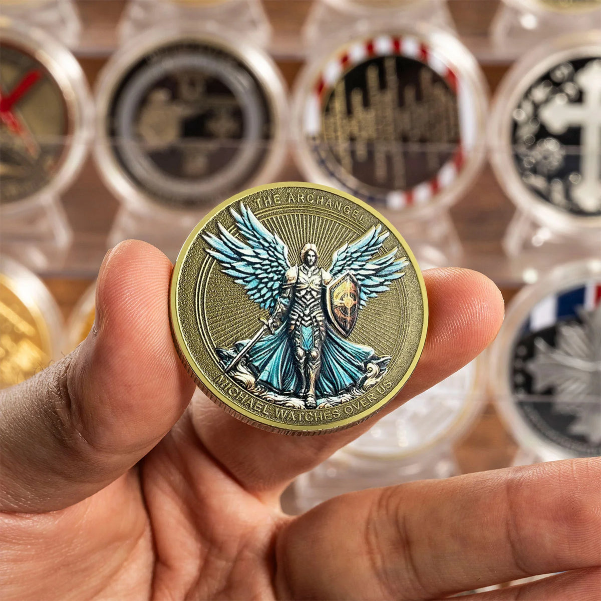 Gold/Silvery Plated Thank You Archangel Michael Challenge Medal Firefighter Coin Special Gift Military Collectible Coins