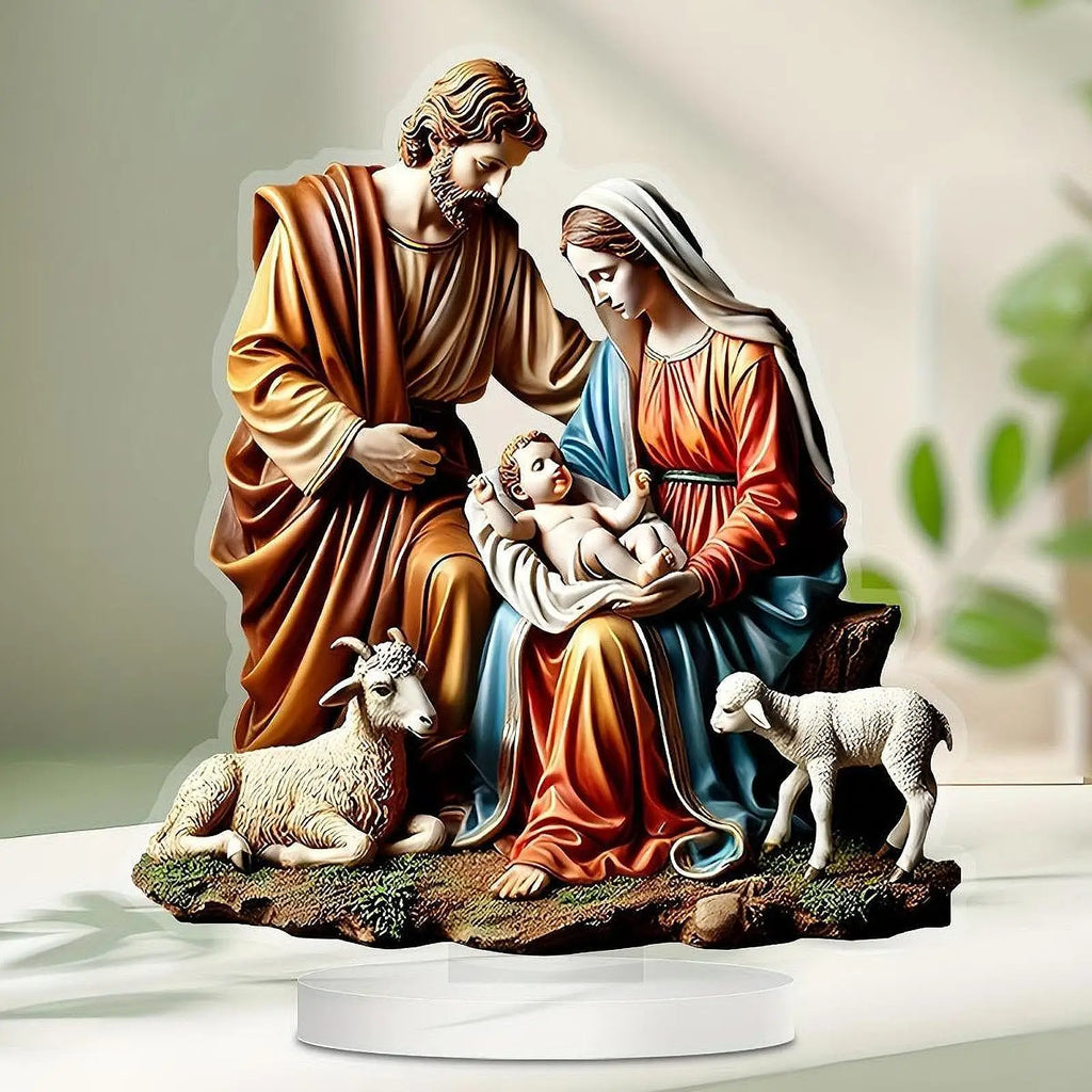 Virgin Mary and Jesus Statue Holy Family Statues Religious Decorative Christmas