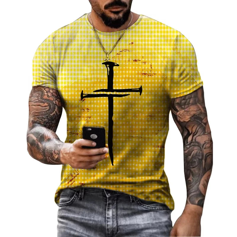 Christ Jesus Men's T-Shirt 3d Print Short Sleeve Harajuku Vintage Top Men T Shirts Summer Women Tshirt Clothing Kid Tshirt Y2k
