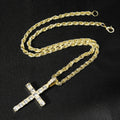 Hip Hop Iced Out Cross Pendant Necklace Strap 4mm Zircon Tennis Chain Men Women Sparkling Necklace Punk Jewelry Fashion Gift