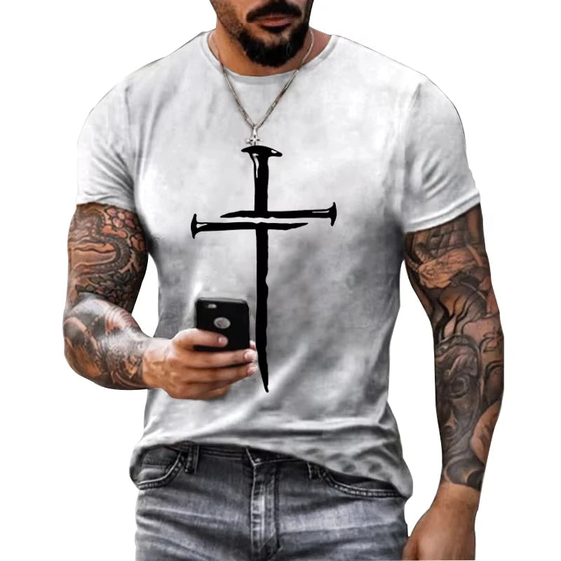 Christ Jesus Men's T-Shirt 3d Print Short Sleeve Harajuku Vintage Top Men T Shirts Summer Women Tshirt Clothing Kid Tshirt Y2k