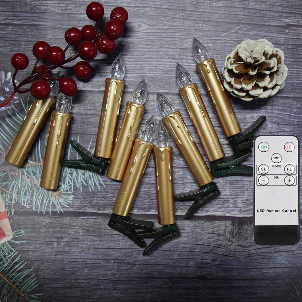 LED Candle Realistic Flickering Flame with Remote Timer Golden for Christmas Gift Set Home Decor Centerpiece Wedding Viral Decor