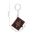 4 Pcs Mini Scripture Keychain Bible Verse Christian Miniature Books Inspirational Keychain Hanging Keychain Book Pendant Keyring