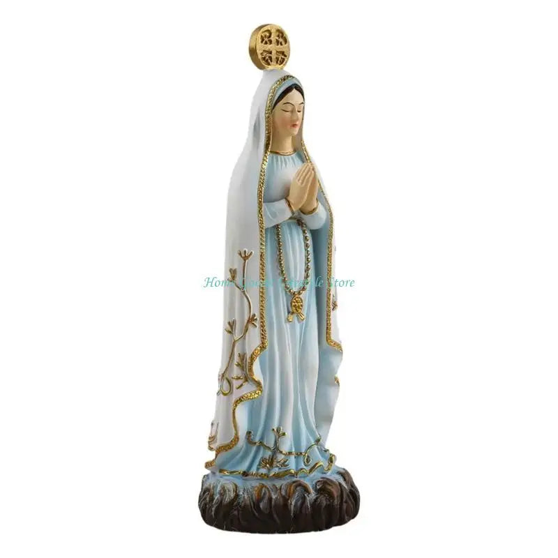 E74E Virgins Marys Resins Figurine Christian Gift Statues Sculptures Home Decoration Ornament Statue
