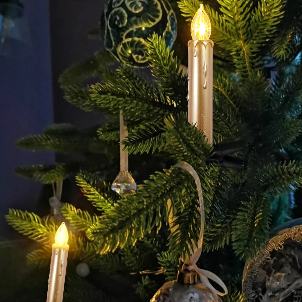 LED Candle Realistic Flickering Flame with Remote Timer Golden for Christmas Gift Set Home Decor Centerpiece Wedding Viral Decor
