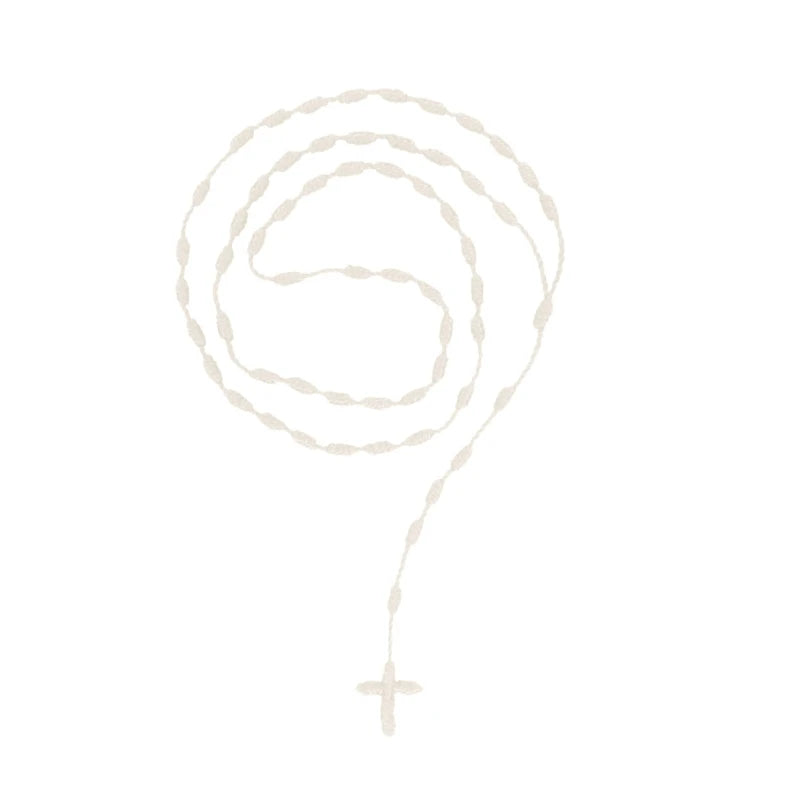 Sturdy Handwoven Crossing Knot Rosary Necklace for Spiritual Trendy Women Ladies