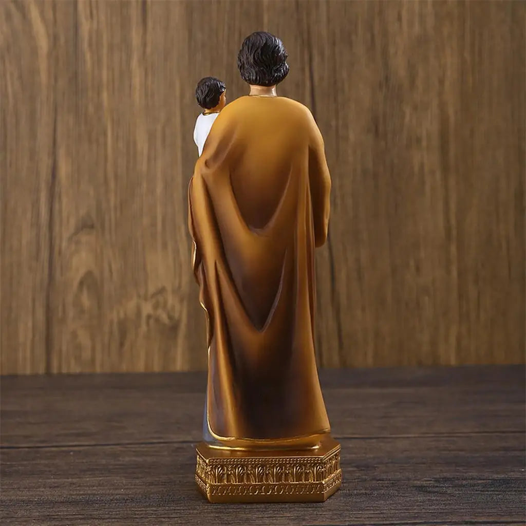 Saint Joseph Carrying Child Jesus Statues Religious Figurines Resin Model Sculpture St. Joseph God Christ Church Desk Décor