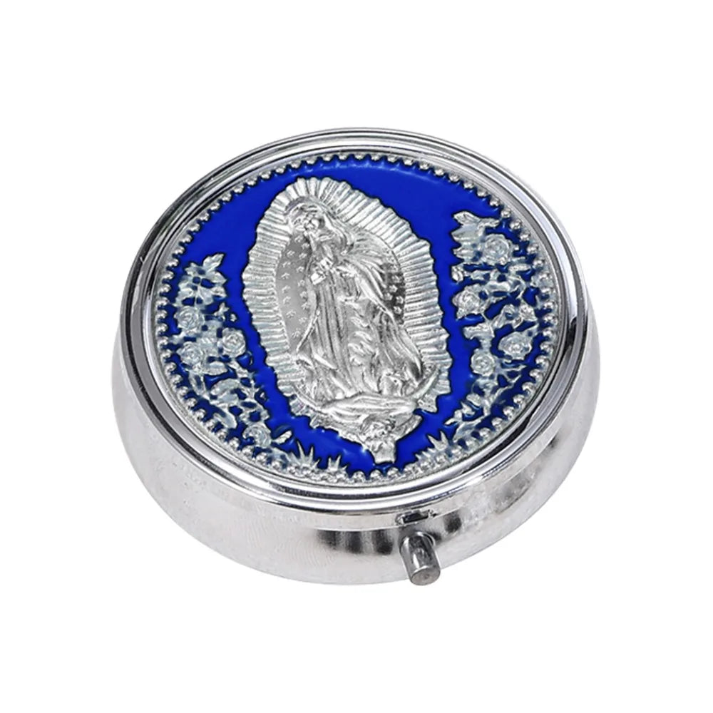 Classic Wowser Our Lady Prayer Rosary Storage Box Versatile Metallic Metal Gift Box Elegant Religious Jewelry Case Church Events