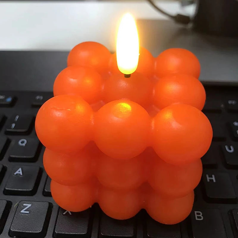 safe flameless Electronic candle Christmas wedding party luxury Led candles with batteries home decoration fake cube candles