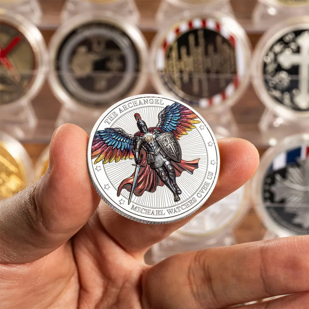 Gold/Silvery Plated Thank You Archangel Michael Challenge Medal Firefighter Coin Special Gift Military Collectible Coins